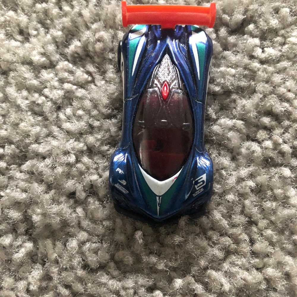 Hot wheels blue race car